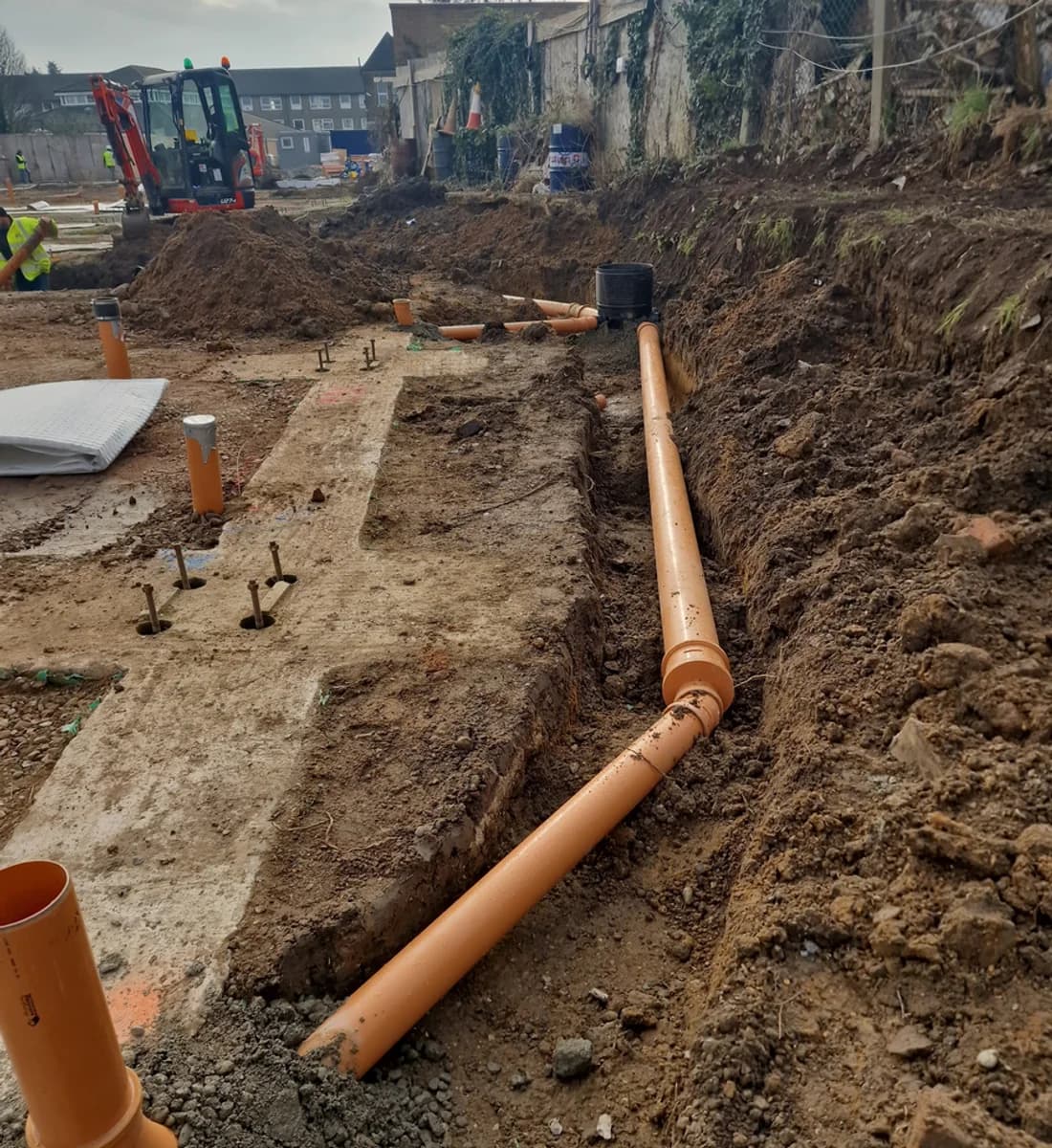Drainage and below-ground coordination at Chadwell Heath.