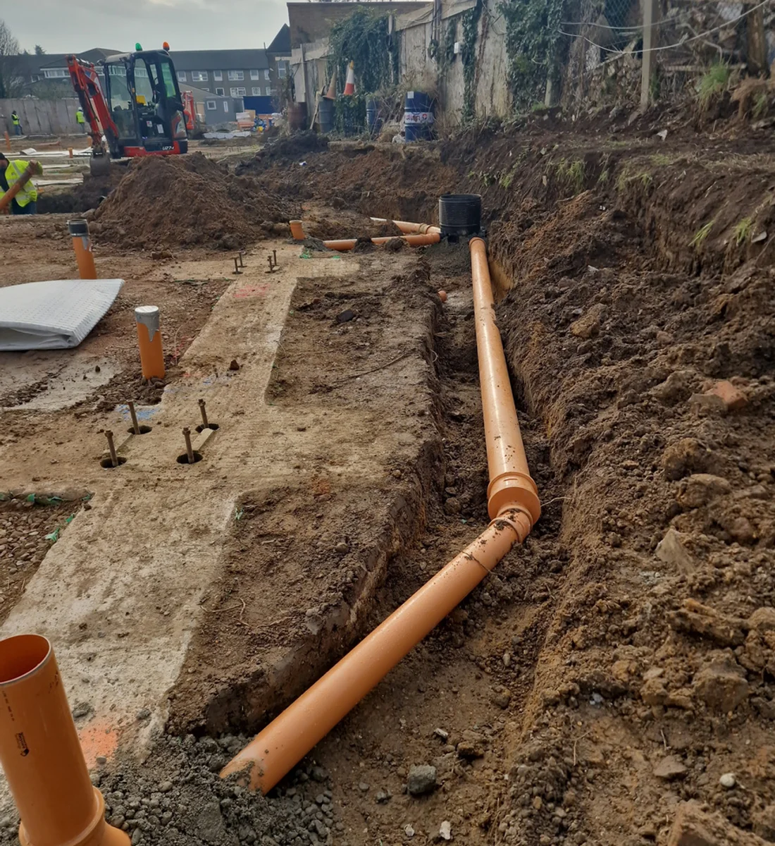 Drainage and below-ground coordination at Chadwell Heath.